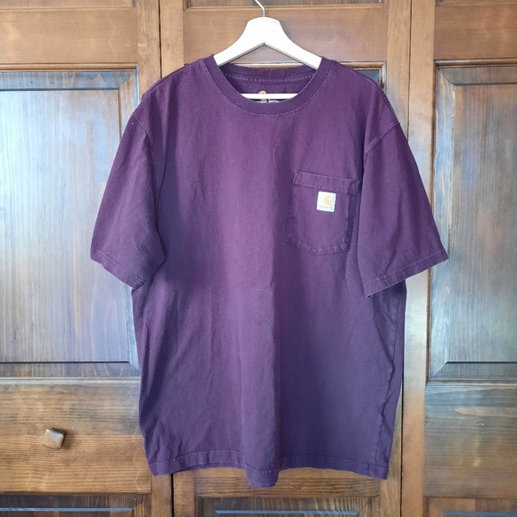 Carhartt Original Fit Heavyweight Port Logo Pocket T-shirt K87 PRT Size Large - Picture 3 of 11